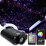 AMKI 16W Fiber Optic Lights,Starlight Headliner Light Kit APP/Remote Control Sound Activated Mode for Car&Home Decoration,Optical Fiber Cable Strands 0.75mm/0.03in 13.1ft/4m 550pcs