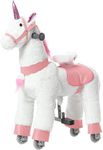 SWAGITLOUD PONYEEHAW Walking Horse Ride On Toy Plush Animal Pink Unicorn Small Size for Ages 3-6 Years