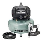 Metabo HPT Air Compressor Combo Kit, Includes 18GA Brad Nailer, 150 PSI 6 Gallon Pancake Compressor, and 25 Ft Air Hose | KNT50AC