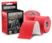 (2 Pack) Kinesiology Tape for Physical Therapy Sports Athletes – Latex Free Elastic, 16ft Water Resistant Kinetic Uncut Kinesio Tape for Knee Pain, Elbow & Shoulder Muscle - Red