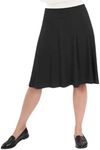 Kosher Casual Women's Mid-Knee Length Full A-Line Skater Skirt Small Black