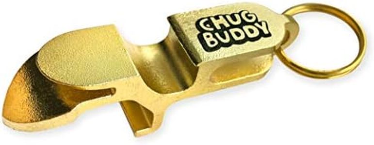 Chug Buddy Shotgun Tool Metal Can Opener Keychain - Shotgun Tool - Shot Gun Tool gold steel 4in1 tool - parties tailgating gift (Gold)