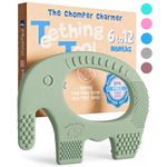 BABY ELEFUN Teethers for Babies 6-12 Months - Cute, Effective & Easy to Hold BPA Free Silicone Teething Toy with Gift Package, Elephant Teether Toys for Boy or Girl