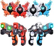 Laser Tag Guns, Infrared Laser Tag Guns with Vests 4 Pack for Kids Adults Indoor Outdoor Group Activity Battle, Teenager Toy for 3+ Year Old Christmas Birthday Gift