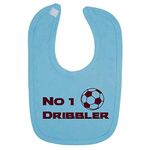 Funky Gifts Blue and Claret No1 Dribbler Football Baby Bib