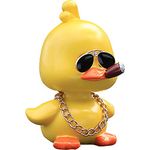 wonuu Cute Yellow Duck Car Ornaments Cool Duck Car Dashboard Decorations Shaking Head Doll