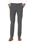 The Pant Project Luxury PV Lycra Stretchable Dark Grey Formal Pants for Men | Stylish Slim Fit Men's Wear Trousers for Office or Party | Mens Fashion Dress Trouser Pant | Rise Style: Mid Rise 34