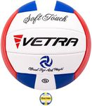 Vetra Volleyball Soft Touch Volley Ball Official Size 5 Outdoor Indoor Beach Gym Game Ball New (Blue/Red/White)