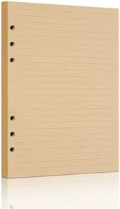 Mafegu A5 Lined Vintage Kraft Paper, Vintage A5 Flipchart Binder Refill Paper,for 6-Ring Binders Planner Traveller Journal Notebook Dairy, 80 Sheets (160 Pages) (Line-Retro-A5)