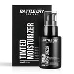 Battle Cry Tinted Moisturizer for Men | Lightweight | Non-Greasy | Hydrating Face Cream | Flawless Matte Finish | Long-Lasting | All Skin Types | 3 Shades (Light, 30ml)