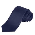 Men's Ties Solid Pure Color 3.15" (8CM) Necktie Navy Blue Ties For Men