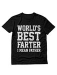 World Best Farter Father Shirt Gifts for Dad from Daughter Son Funny T-Shirt for Men Large Black