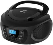 Roxel RCD-S50BT Portable Boombox CD Player with FM Radio, BT Wireless Streaming, USB MP3 Playback, AUX In, and Dual Power Option