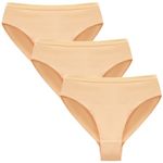 Adorel Girls Dance Underwear Ballet Knickers Cotton Pack of 3 Nude 7-8 Years (Manufacturer Size 130)