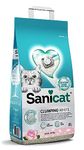 Sanicat - White Clumping Cat Litter - Rose Petal Scent | Made from natural minerals with odor control | Absorbs moisture and easy to clean | 8 L capacity.