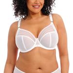 Elomi Women's Plus Size Matilda Underwire Plunge Bra with J-Hook, White, 36H