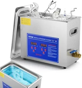 VEVOR Commercial Ultrasonic Cleaner 6L Professional Ultrasonic Cleaner 40kHz with Digital Timer&Heater 110V Excellent Cleaning Machine for Watch Instruments Industrial Parts Excellent Cleaner Solution