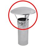 Stainless Steel Chimney Flue Cowl Pipe Rain Cover Protector Cap Ending 100-130mm