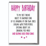 Funny Birthday Card for Best Friend - Hilarious Greeting Card with Witty Humor - Perfect for BFF, Friends, Men, Women C21