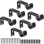 GIOD Curtain Rod Bracket, Adjustable Curtain Rod Wall Bracket Hooks, Set of 6 Curtain Rod Holders, Curtain Accessories