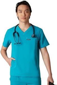 Members Only Men's Manchester V-Neck Scrub Top with 3 Pocket (Teal, 2XL)
