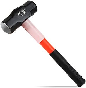 FVIEXE 4lb Sledge Hammer, 4 Pound Drilling/Crack Hammer with Forged Steel Construction & Fiberglass Handle Shock-Resistant for Striking, Engineering Hammer for Farm Gardening Land Management Yard Work