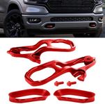 BOMLING Heavy Daty Front Left & Right Tow Hooks Compatible with Dodge Ram 1500 DT 3.6L 5.7L Engine 2019 2020 2021 2022 Replaces 82215268AB 82215268AB 68272945AB with Mounting Screws,Red,Pack of 2