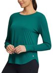 BALEAF Women's UPF 50+ Sun Shirts UV Protection Long Sleeve Rash Guard Lightweight Quick Dry SPF Outdoor Hiking Clothing, Teal, Medium