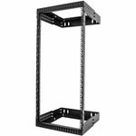 StarTech.com 2-Post 24U Heavy-Duty Wall Mount Network Rack, 19" Open Frame Server Rack with Adjustable Depth, Wall Mount Data Rack for IT / AV / Patch Panel / Computer Equipment (RACK-24U-20-WALL-OA)