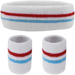 Yolev Striped Sweatband Set Sports 