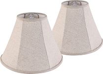 2 Lamp Shades - 5.9" Top x 13.4" Bottom x 10.6" High - Beige Linen Bell Lampshades - Hand Crafted - Spider Fitter - Art Decor - for Table & Floor Lamps - Replacement Lampshade in Natural Linen-Beige