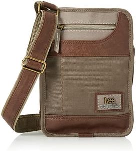 Lee Shoulder Bag, Lightweight, Metal Logo, Leather Like Synthetic Leather, Vertical Type, Holds 10 Inch Tablet, brown (oak)