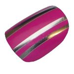 Chix Nails Nail Wraps Pink Silver Chrome Stripes Fingers Toes Vinyl Foils Beauty False Stickers