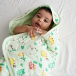 Tidy Sleep New Born Baby Wrapper All Season Soft Swaddle Fluffy 2 Layered AC Wrapping Receiving Blanket for Baby Boys and Baby Girls (Green)