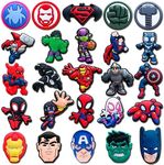 25 40Pcs Hero Charms for Shoe, Superhero Shoe Charms for Clogs Sandals Decoration, Polyvinyl Chloride, No Gemstone