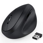 Wireless Vertical Mouse, Ergonomic Wireless Mouse 2.4G High Precision Optical Mice for Small Hands, Reduce Wrist Pain -Black