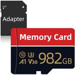 Memory Card 982GB with Card Adapter, Aolldy Ultra Full HD Video Recording Mini TF Card for Data Storage, High Performance Mini Memory Card for Smartphones, Action Cameras, Drones