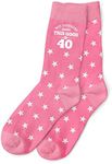 40th Birthday Gift Socks Present for Women Ankle 40 Ladies Size 6-9 (Stars)