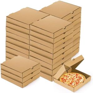 ZENFUN 40 Pack Kraft Mini Pizza Boxes, 7.2"×7.2"×1.7"Small Pizza Boxes, Grease-Resistant Corrugated Pizza Box, Take Out Food Containers Packing Boxes for Pizza Cake Cookies Party Favors