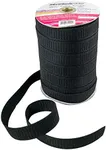 Stretchrite Flat Non-Roll Woven Polyester Elastic Spool, 1-Inch by 50-Yards, Black