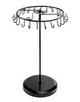 QWORK® Spinning Jewelry Tree Display Stand, Jewelry Organizer with 23 Hooks - Black