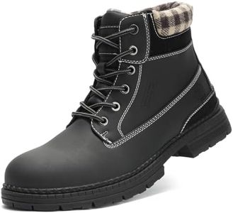 ANJOUFEMME Men's Winter Snow Boots, Waterproof Insulated Non-Slip Soft Toe Shoes for Outdoor Hiking & Trekking FNM19-G-BLACK-11