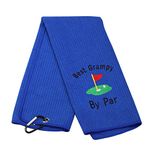 Dad Golf Towel Embroidered Golf Towel Gift Golf Father Gift Best Papa/Pops/Grampy/Papaw/Opa by Par Golf Towel with Clip (Best Grampy-BK)