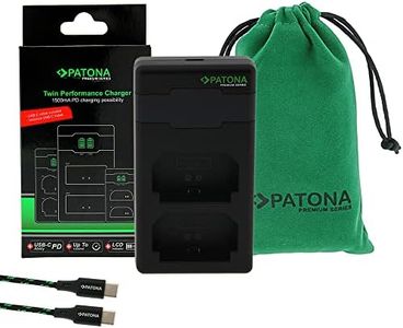 PATONA NP-FZ100 Cargador de Batería Doble PD Performance (hasta 1500mA) Compatible con Sony NP-FZ100 FZ100 Baterías, Dispositivo de Carga con USB-C LCD