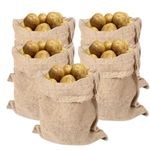 Potato Sacks for Storage 5PCS 15.75x23.62 Inch Hessian Sack Heavy Duty Vegetable Potatoes Storage Bags Tearproof Moisture-Resistant Burlap Jute Sacks for Coffee Beans