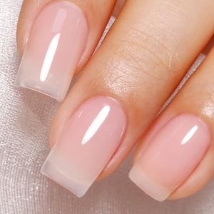 Imtiti Jelly Nude Gel Nail Polish, Sheer Milky Pink Translucent Color UV/LED Soak Off Gel Polish for DIY Nail Art Manicure and Pedicure at Home or Salon (0.34 Fl Oz-1925)
