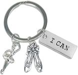 Inspirational Dance Keychain Gifts for Teen Girls Motivational Gifts for Dancer Ballet Shoes Keychains for Ballet Dancer Christmas Birthday Gifts for Ballerina Dance Lover