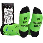 Cavertin Men's Funny Socks Hunting Fishing Football Baseball Gaming Golf Taco Pizza Bacon Christmas Gift for Men (Golf)