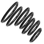 Fotodiox 7 Metal Step Up Ring Set, Anodized Black Metal 49-52mm, 52-55mm, 55-58mm, 58-62mm, 62-67mm, 67-72mm, 72-77mm