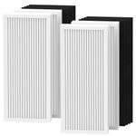 990051000 True HEPA Replacement Filter Compatible with Hamilton Beach TrueAir Air Purifier 04383 04384 04385 04386, 4 True HEPA Filter & 8 Carbon Filters